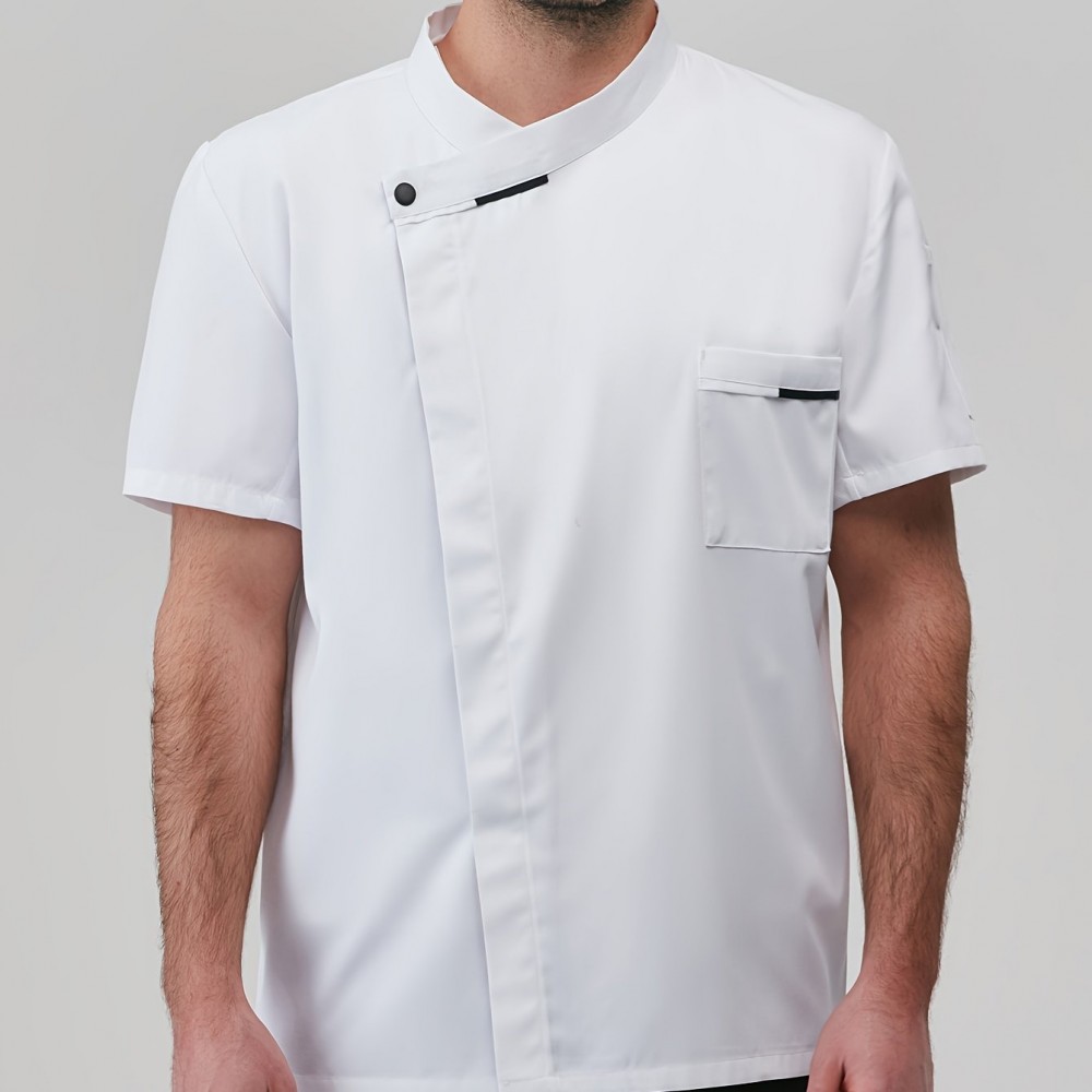 Chef Code Men's Short Sleeve Uniform Classic Chef Coat Cook Shirts