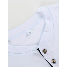 Breathable Regular Fit Golf Shirt, Men's Casual V-Neck T-Shirt Short Sleeve For Summer, Men's Clothing