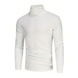 Men's Stylish Solid Shirt, Casual Breathable Lapel Long Sleeve Shirt Top For City Walk Street Hanging Outdoor Activities